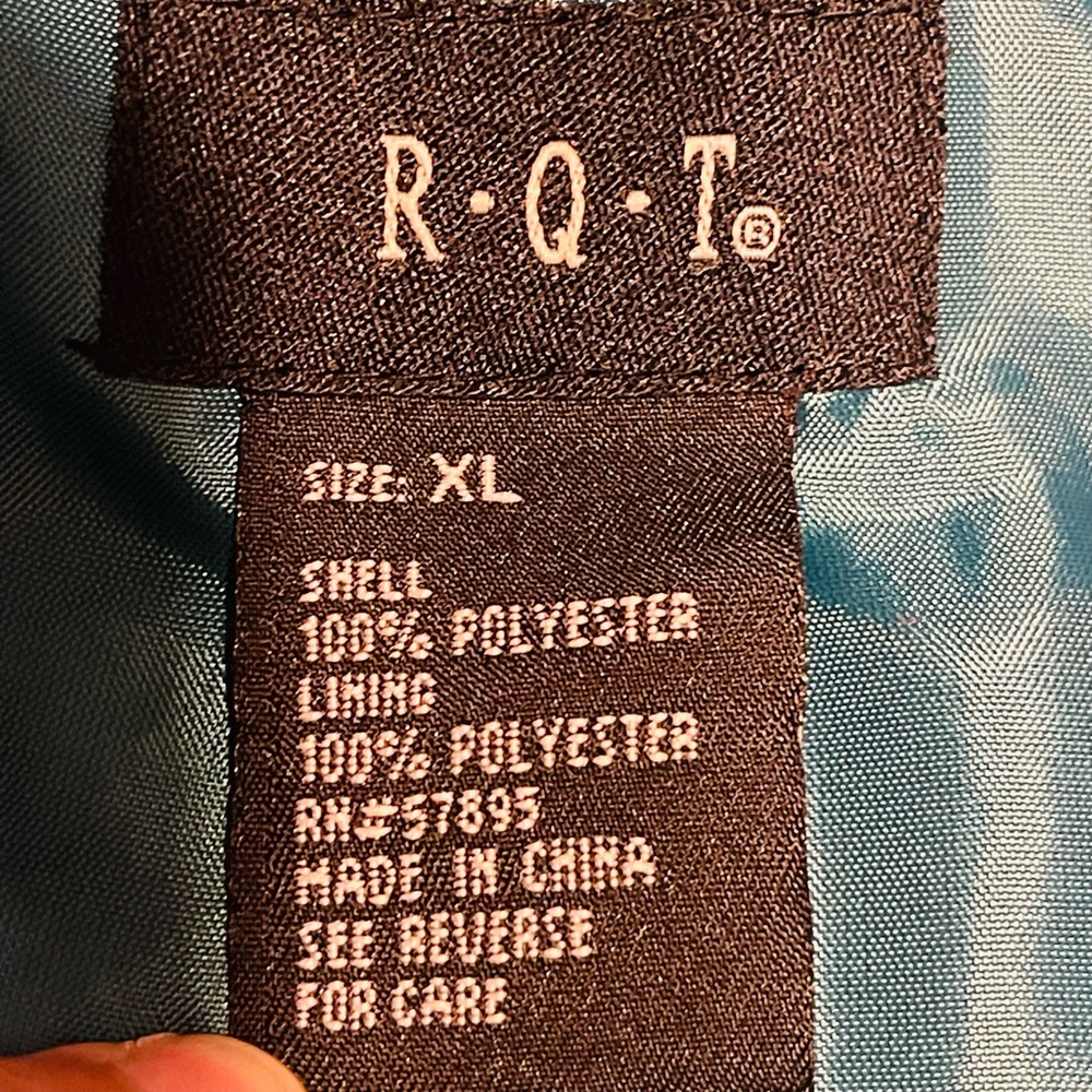 R.Q.T  Blue Ruffle Bomber Jacket - Picture 3 of 3